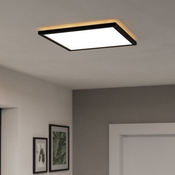 Eglo - Iluminação de teto LED RGBW para casa de banho com regulação LED/17,6W/230V 2700-6500K 39x39 cm IP44 preto ZigBee