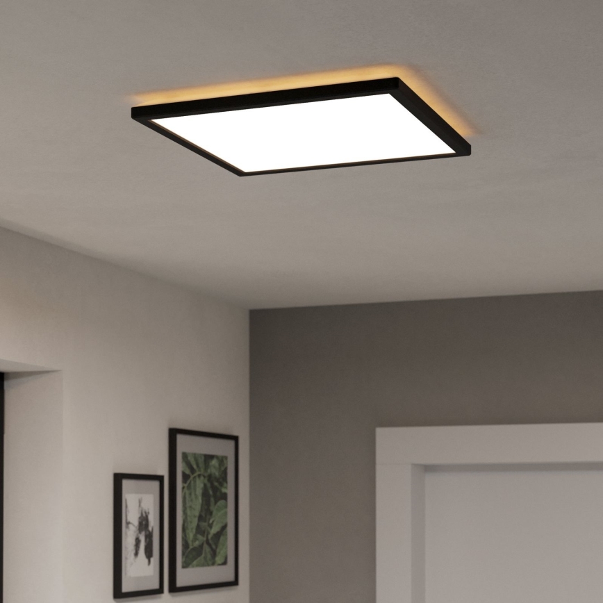 Eglo - Iluminação de teto LED RGBW para casa de banho com regulação LED/17,6W/230V 2700-6500K 39x39 cm IP44 preto ZigBee