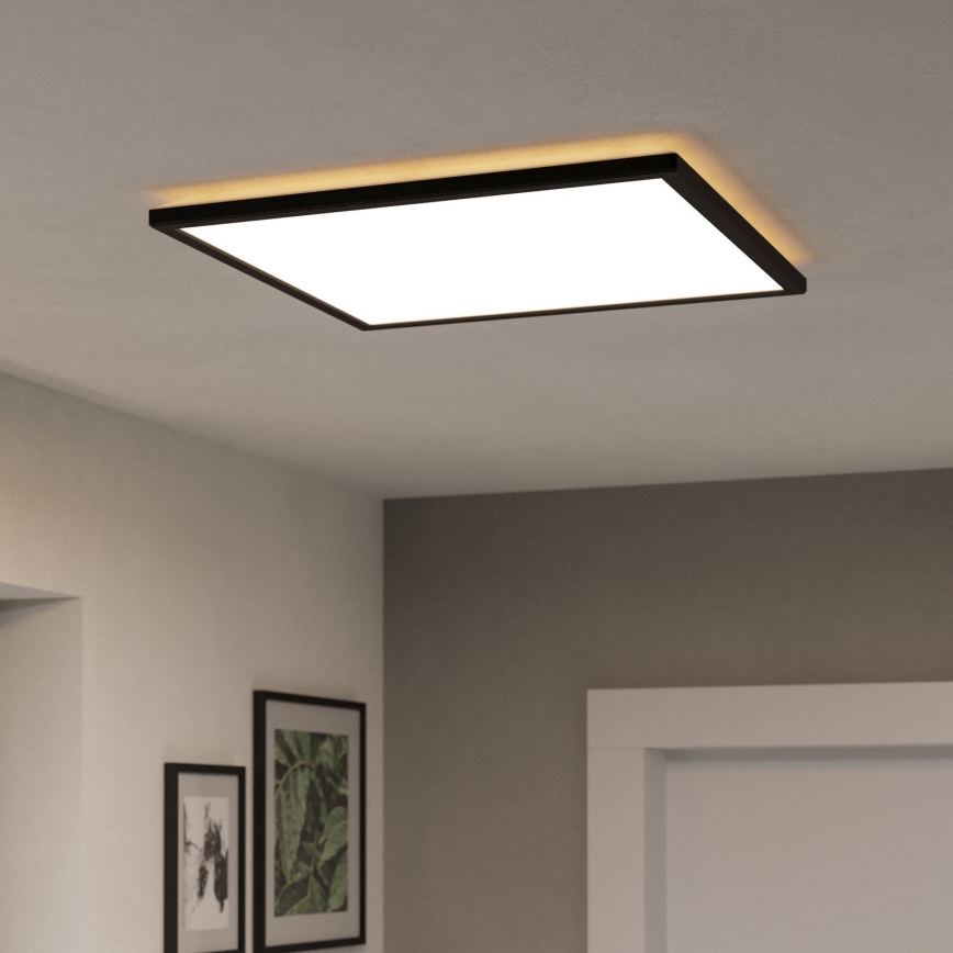 Eglo - Iluminação de teto LED RGBW para casa de banho com regulação LED/17W/230V 2700-6500K 50x50cm IP44 preto ZigBee