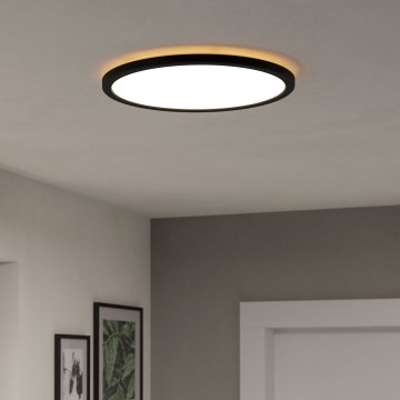 Eglo - Iluminação de teto LED RGBW para casa de banho com regulação LED/18,5W/230V 2700-6500K pr.38,9cm IP44 preto ZigBee