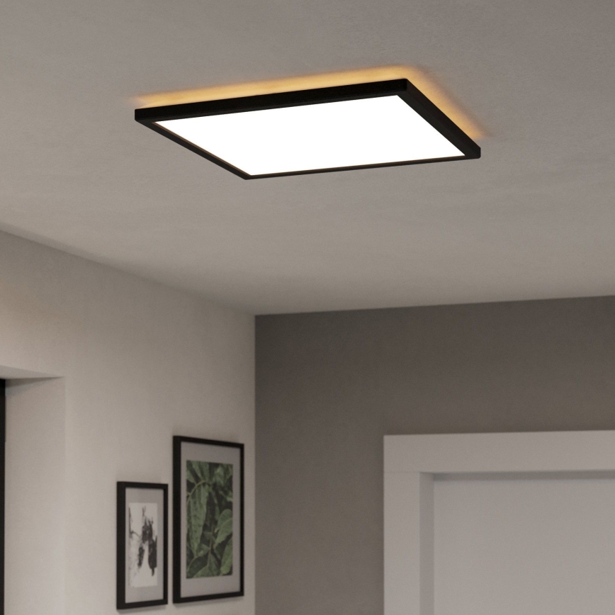 Eglo - Iluminação de teto para casa de banho LED com regulação LED/17,6W/230V 2700-6500K 39x39 cm IP44 preto + comando