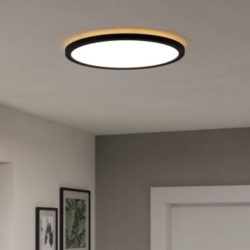 Eglo - Iluminação de teto para casa de banho LED com regulação LED/18,5W/230V 2700-6500K diâmetro 38,9 cm IP44 preto + comando