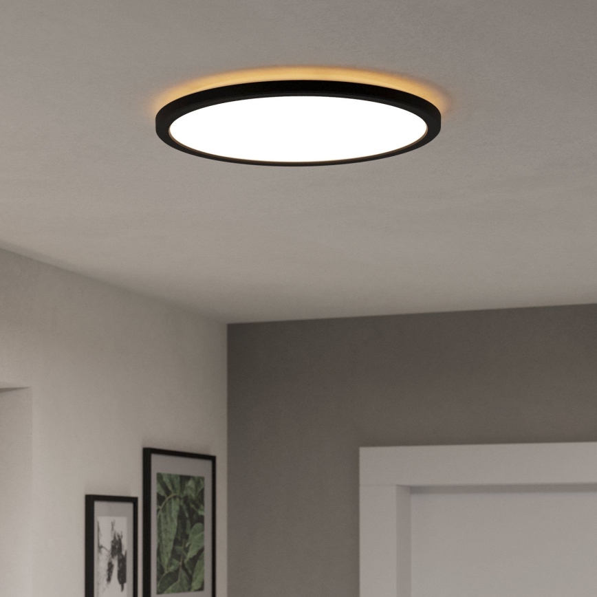 Eglo - Iluminação de teto para casa de banho LED com regulação LED/18,5W/230V 2700-6500K diâmetro 38,9 cm IP44 preto + comando