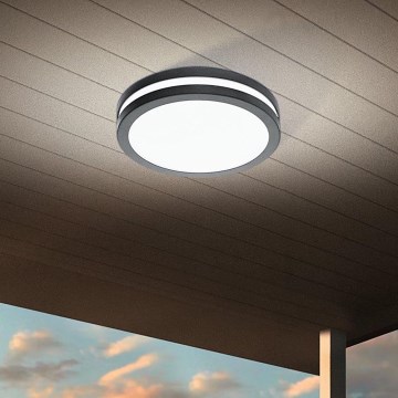 Eglo - Iluminação de teto para casa de banho LED com regulação LOCANA-C LED/14W/230V Bluetooth IP44 antracite