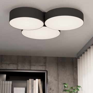 Eglo - Iluminação de teto RGBW com regulação 3xLED/7,5W/230V 2700-6500K preto