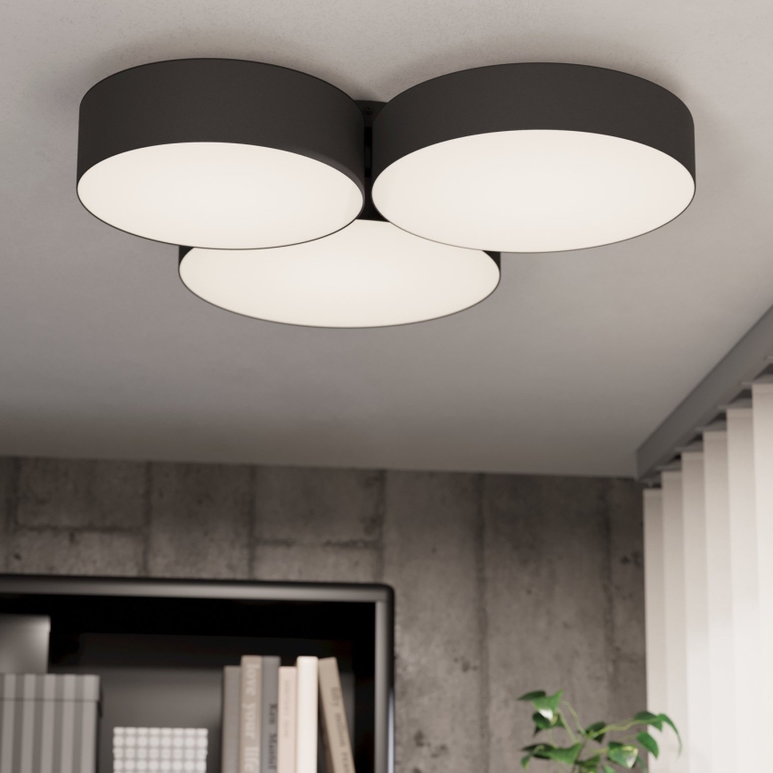Eglo - Iluminação de teto RGBW com regulação 3xLED/7,5W/230V 2700-6500K preto