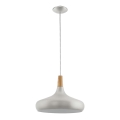 Eglo - Iluminação suspensa 1xE27/60W/230V d. 40 cm prateado