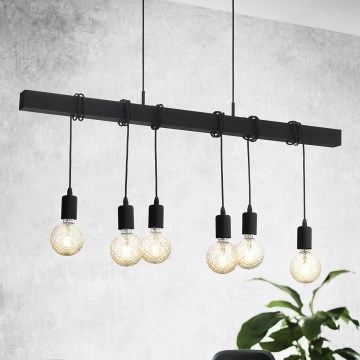 Eglo - Iluminação suspensa TOWNSHEND 6xE27/60W/230V