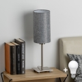 Eglo - Lâmpada de mesa LED TUNJA 1xE27/60W/230V 26,5 cm cromo mate/cinza