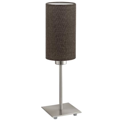 Eglo - Lâmpada de mesa LED TUNJA 1xE27/60W/230V 26,5 cm cromo fosco/marrom