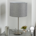 Eglo - Lâmpada de mesa LED TUNJA 1xE27/60W/230V 38,5 cm cromo fosco/cinza