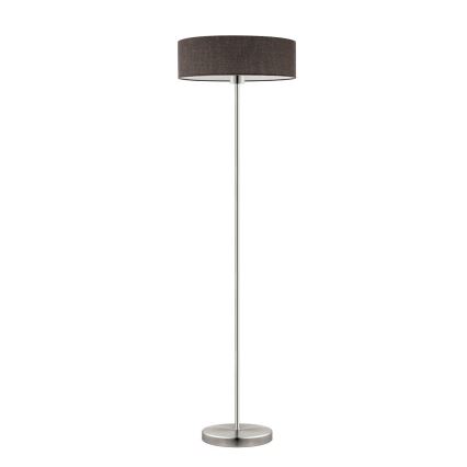 Eglo - Lâmpada de pé LED TUNJA 1xE27/60W/230V cromo fosco/marrom