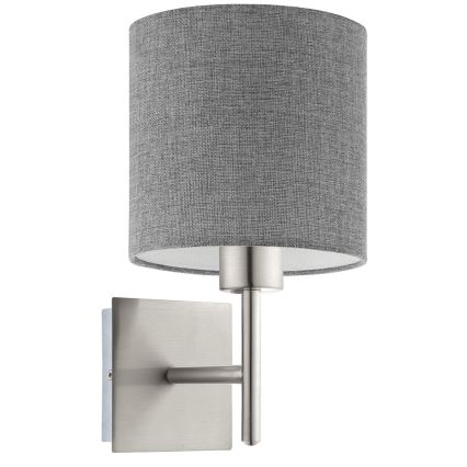 Eglo - LED Applique de parede TUNJA 1xE27/60W/230V cromo fosco/cinza