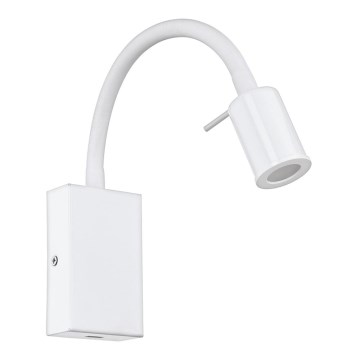 Eglo - LED Foco de parede com carregador USB 1xLED/3,5W/230V branco