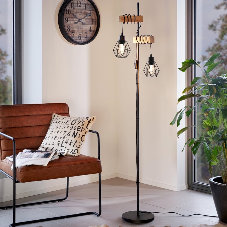Eglo - Luminária de piso TOWNSHEND 2xE27/60W/230V