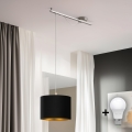Eglo - Lustre LED suspenso CALCENA 1xE27/60W/230V cromo/preto