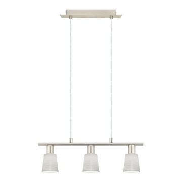 Eglo - Lustre LED suspenso em cabo MY CHOICE 3xE14/4W/230V cromo mate/creme