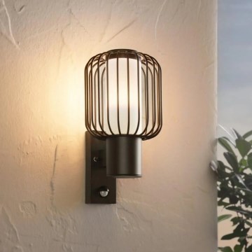 Eglo - Luz de parede de exterior com sensor 1xE27/28W/230V IP44