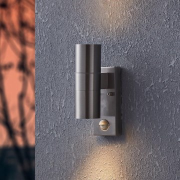 Eglo - Luz de parede LED de exterior com sensor 2xGU10/3W/230V IP44