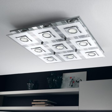 Eglo - Luz de teto LED 9xGU10/3W/230V