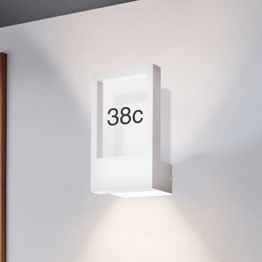 Eglo - Número de casa 1xE27/28W/230V branco IP44