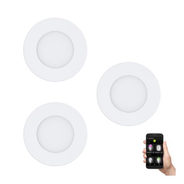 Eglo - ONJUNTO 3x Iluminação de casa de banho LED com regulação FUEVA-Z  LED/2,8W/230V IP44