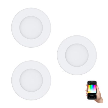 Eglo - ONJUNTO 3x LED RGB Foco de encastrar com regulação FUEVA-C 1xLED/3W/230V