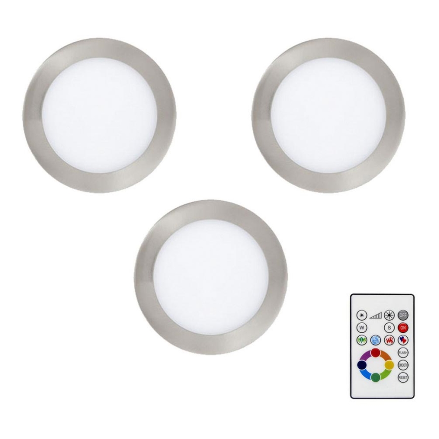 Eglo - ONJUNTO 3x LED RGBW Foco de encastrar com regulação TINUS 4,8W/230V +CR