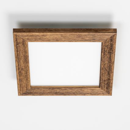 Eglo - Painel integrado LED com regulação SALOBRENA 2 WOOD LED/16W/230V 4000K 34x34 cm castanho