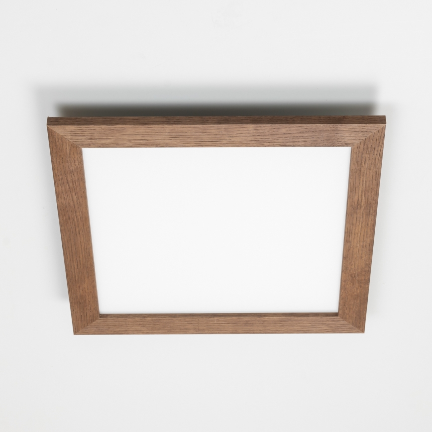 Eglo - Painel integrado LED com regulação SALOBRENA 2 WOOD LED/25W/230V 4000K 49,5x49,5 cm castanho escuro