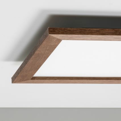 Eglo - Painel integrado LED com regulação SALOBRENA 2 WOOD LED/25W/230V 4000K 49,5x49,5 cm castanho escuro