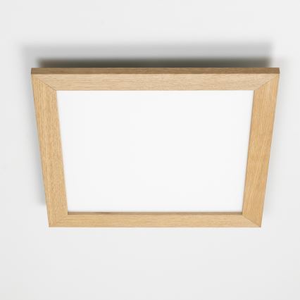 Eglo - Painel integrado LED RGB com regulação SALOBRENA-C WOOD LED/24W/230V 2700-6500K 45x45 cm castanho + comando