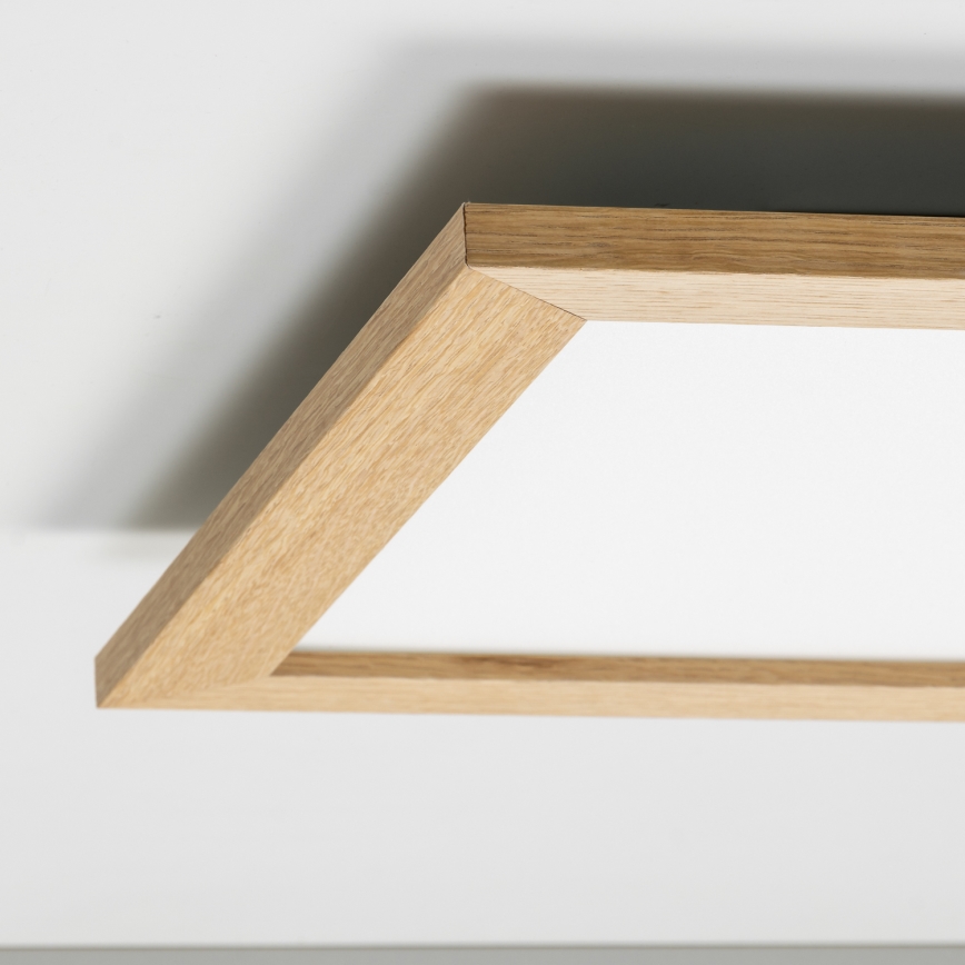 Eglo - Painel integrado LED RGB com regulação SALOBRENA-C WOOD LED/24W/230V 2700-6500K 45x45 cm castanho + comando