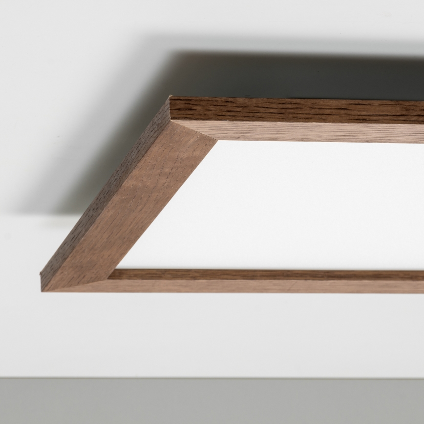 Eglo - Painel integrado LED RGB com regulação SALOBRENA-C WOOD LED/24W/230V 2700-6500K 49,5x49,5 cm castanho escuro + comando