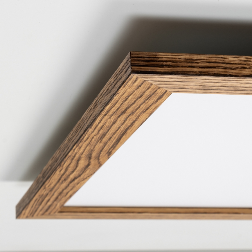 Eglo - Painel integrado LED RGB com regulação SALOBRENA-C WOOD LED/30,5W/230V 2700-6500K 64x64 cm castanho + comando