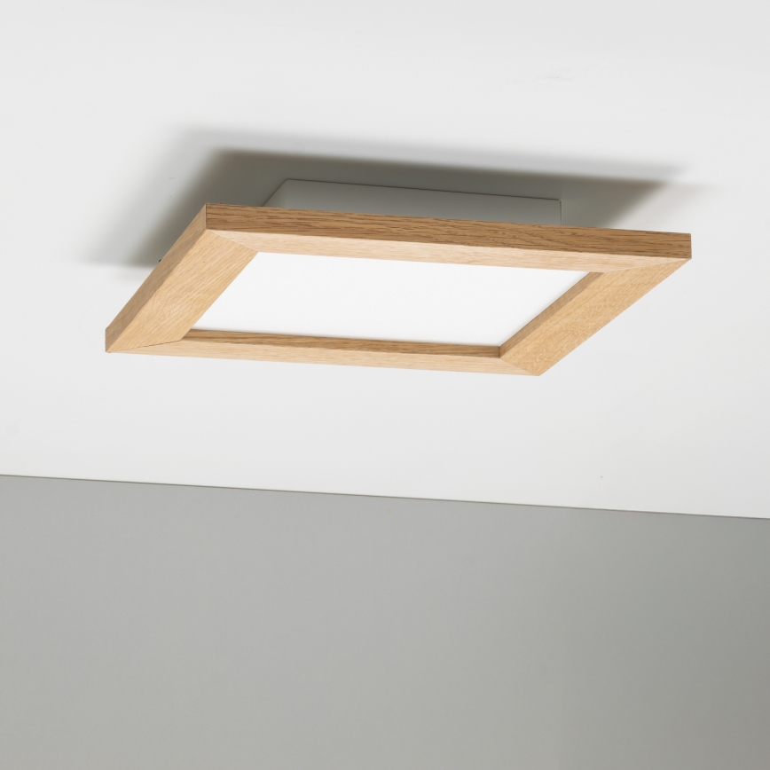 Eglo - Painel integrado LED RGBW com regulação SALOBRENA-C WOOD LED/16W/230V 2700-6500K 34x34 cm castanho + comando