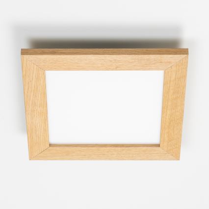 Eglo - Painel integrado LED RGBW com regulação SALOBRENA-C WOOD LED/16W/230V 2700-6500K 34x34 cm castanho + comando