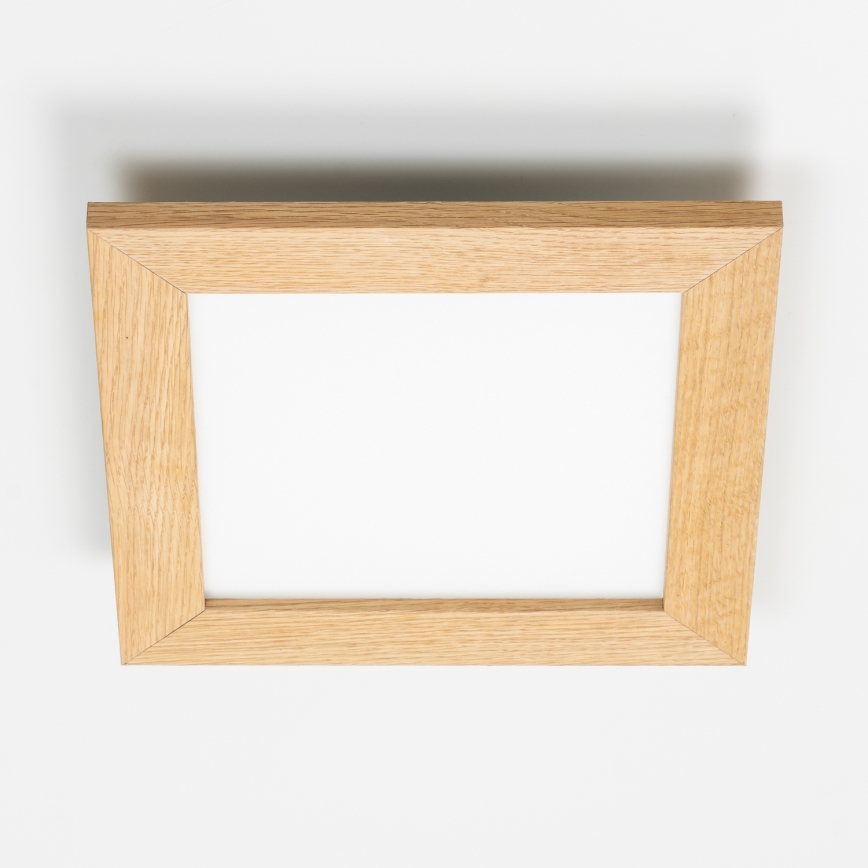 Eglo - Painel integrado LED RGBW com regulação SALOBRENA-C WOOD LED/16W/230V 2700-6500K 34x34 cm castanho + comando