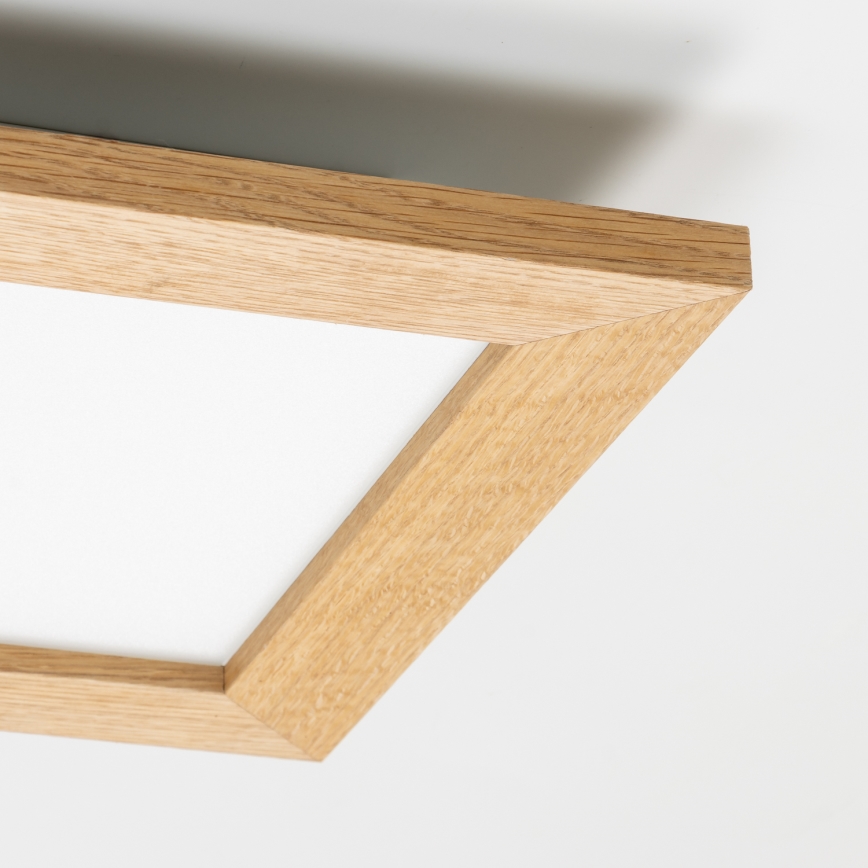 Eglo - Painel integrado LED RGBW com regulação SALOBRENA-C WOOD LED/16W/230V 2700-6500K 34x34 cm castanho + comando