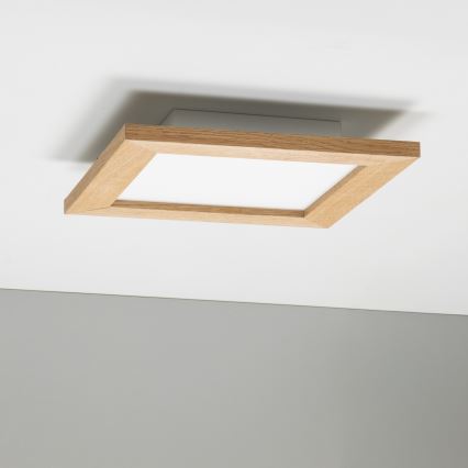 Eglo - Painel integrado LED RGBW com regulação SALOBRENA-C WOOD LED/16W/230V 2700-6500K 34x34 cm castanho + comando