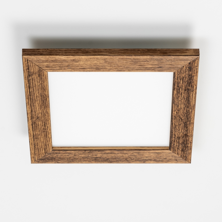 Eglo - Painel integrado LED RGBW com regulação SALOBRENA-C WOOD LED/16W/230V 2700-6500K 34x34 cm castanho + comando