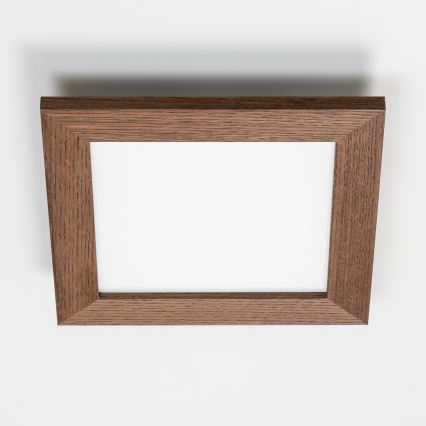 Eglo - Painel integrado LED RGBW com regulação SALOBRENA-C WOOD LED/16W/230V 2700-6500K 34x34 cm castanho escuro + comando