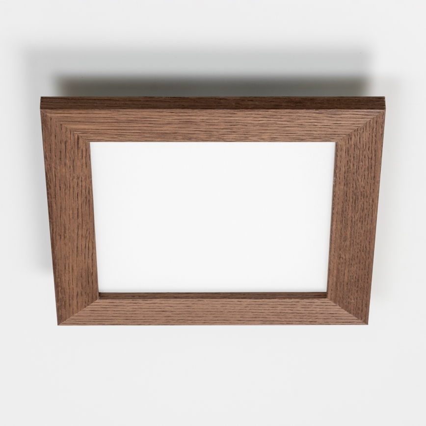 Eglo - Painel integrado LED RGBW com regulação SALOBRENA-C WOOD LED/16W/230V 2700-6500K 34x34 cm castanho escuro + comando