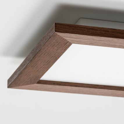 Eglo - Painel integrado LED RGBW com regulação SALOBRENA-C WOOD LED/16W/230V 2700-6500K 34x34 cm castanho escuro + comando