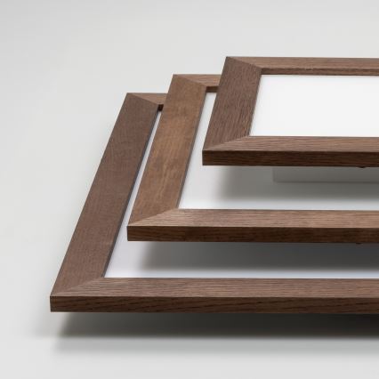 Eglo - Painel integrado LED RGBW com regulação SALOBRENA-C WOOD LED/16W/230V 2700-6500K 34x34 cm castanho escuro + comando