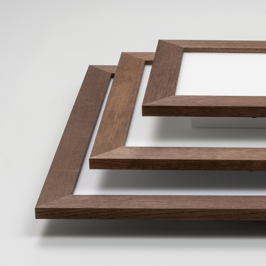 Eglo - Painel integrado LED RGBW com regulação SALOBRENA-C WOOD LED/16W/230V 2700-6500K 34x34 cm castanho escuro + comando
