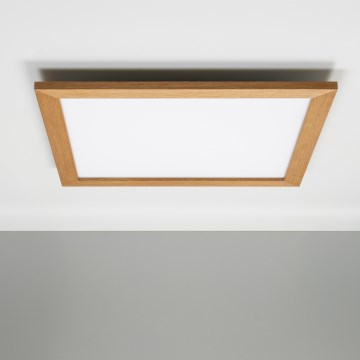 Eglo - Painel integrado LED RGBW com regulação SALOBRENA-C WOOD LED/30,5W/230V 2700-6500K 64x64 cm castanho + comando
