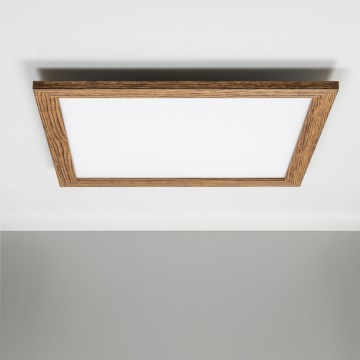 Eglo - Painel integrado LED RGBW com regulação SALOBRENA-C WOOD LED/30,5W/230V 2700-6500K 64x64 cm castanho + comando
