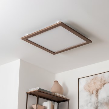 Eglo - Painel LED com regulação SALOBRENA-TW WOOD LED/32,5W/230V 2700-6500K 64x64 cm castanho escuro + comando