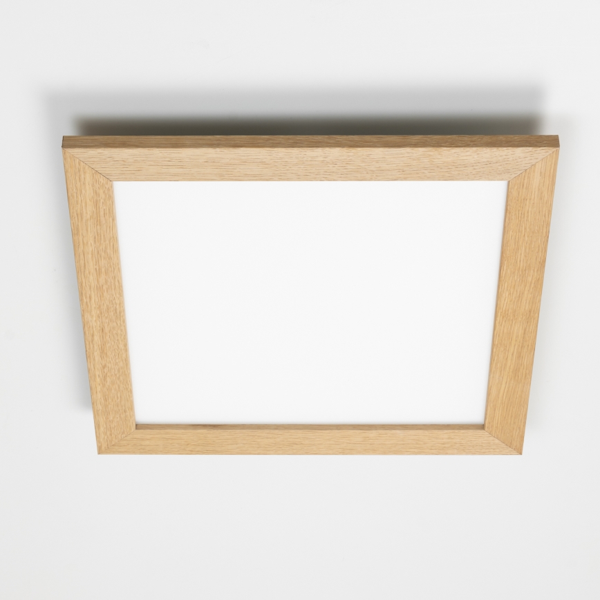 Eglo - Painel integrado LED RGBW com regulação SALOBRENA-C WOOD LED/21W/230V 2700-6500K 49,5x49,5 cm castanho + comando